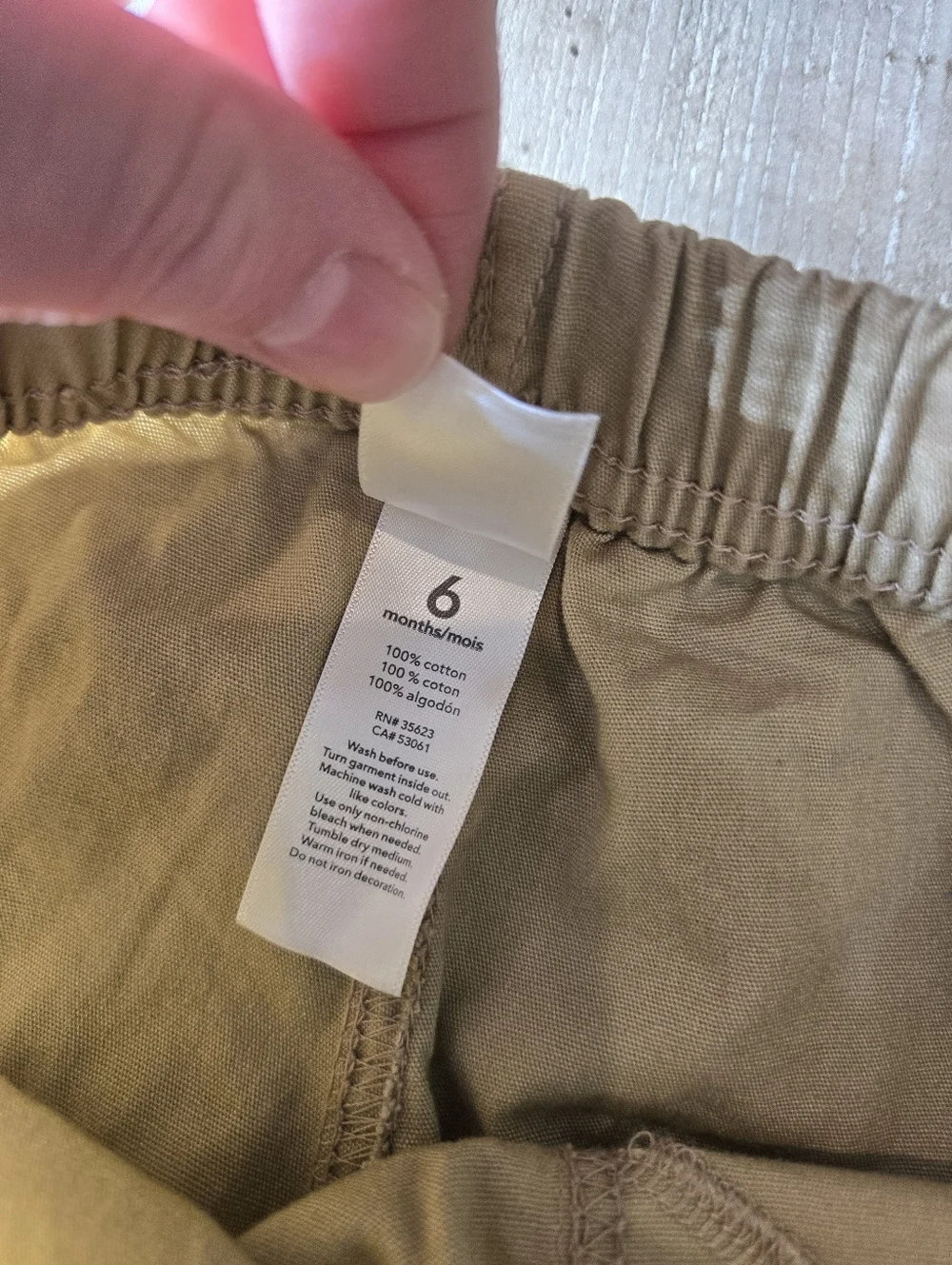 Carter's 100% Cotton Khaki Dress Pants Baby Boy Size 6m NWOT